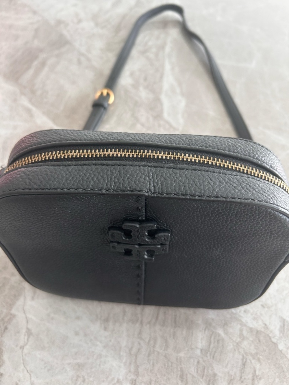Tory Burch Black Pebbled Leather Crossbody - Picture 4 of 10